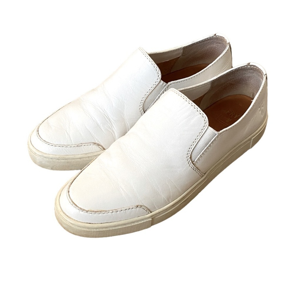 WOMENS FRYE WHITE LEATHER "LENA" SLIP-ON LOAFERS/SIZE 8.5M/MSRP $200 - Picture 3 of 6